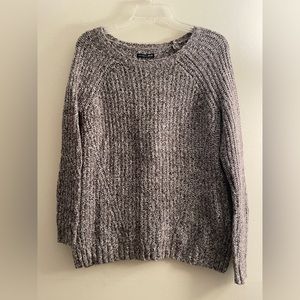 American Eagle Women’s Sweater Amazingly Soft Brown White Knit Longsleeve